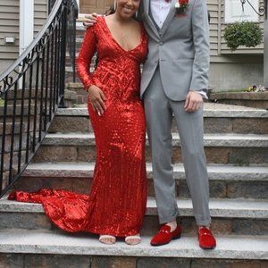 Red Kimi Koture Prom Dress